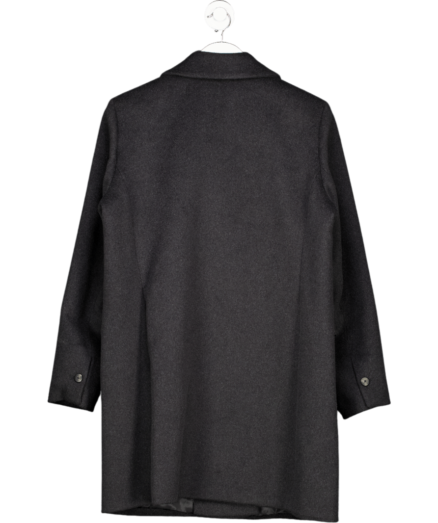 MANGO Premium Charcoal Grey Double - breasted Wool Coat UK XL - Reliked