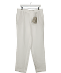 MANGO Premium Selection White Linen - blend Pleated Trousers W34 - Reliked