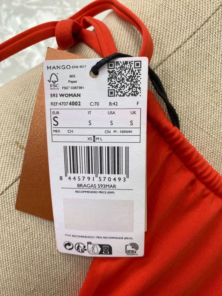 Mango Red Brazilian Swimwear Bottoms S - Reliked