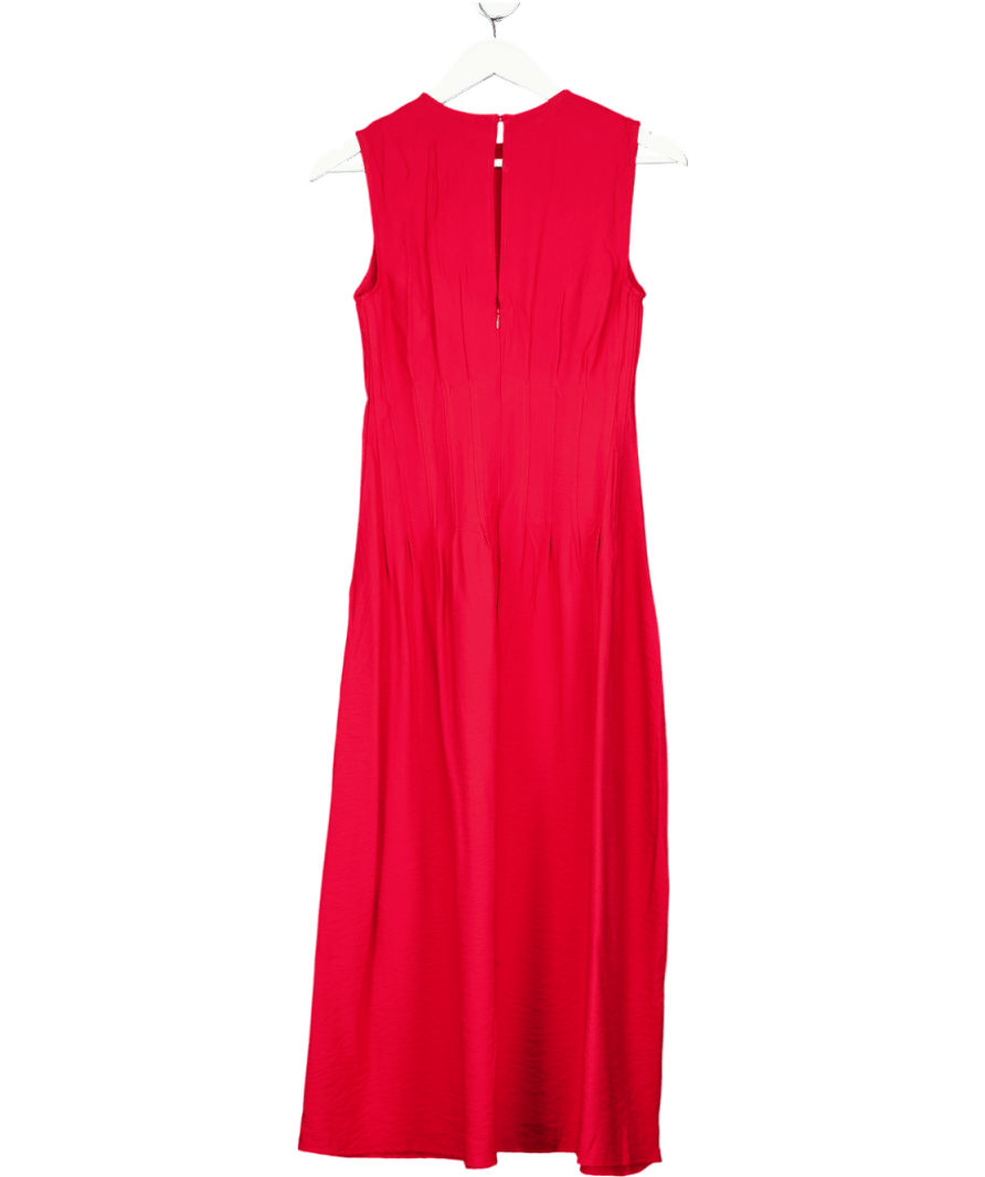 MANGO Red Corset Waist Midi Dress UK XS - Reliked