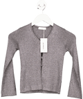 MANGO Silver Grey Lurex Knitted Cardigan 9 - 10 Years - Reliked