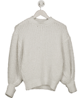 MANGO White Ballon Sleeve Roll Neck Jumper UK S - Reliked