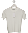 MANGO White Fine Knit Short Sleeve Knit Top UK XS - Reliked