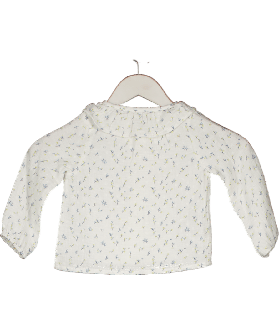 MANGO White Floral - print Cotton Blouse 12 - 18 Months - Reliked