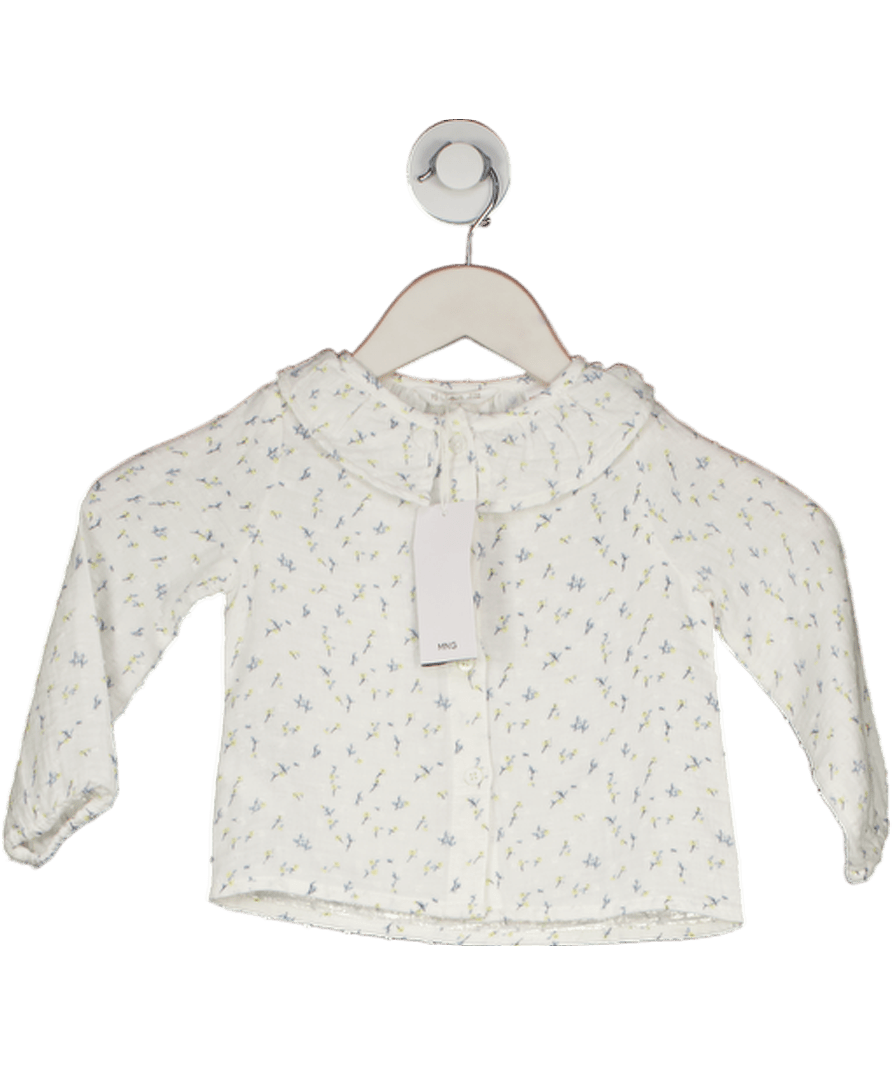 MANGO White Floral - print Cotton Blouse 12 - 18 Months - Reliked