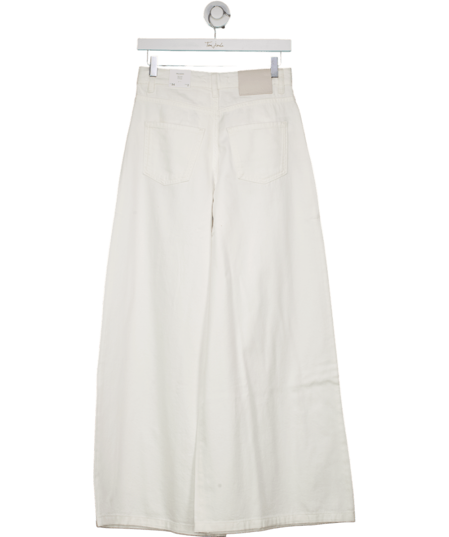 MANGO White High - waisted Wide - leg Jeans UK 6 - Reliked