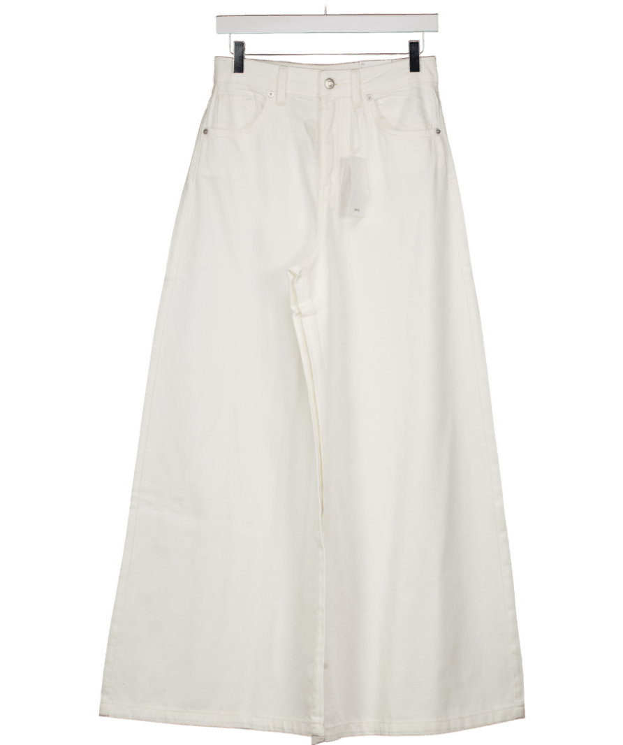 MANGO White High - waisted Wide - leg Jeans UK 6 - Reliked
