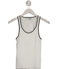 MANGO White Knitted Top With Contrast Detail UK M - Reliked