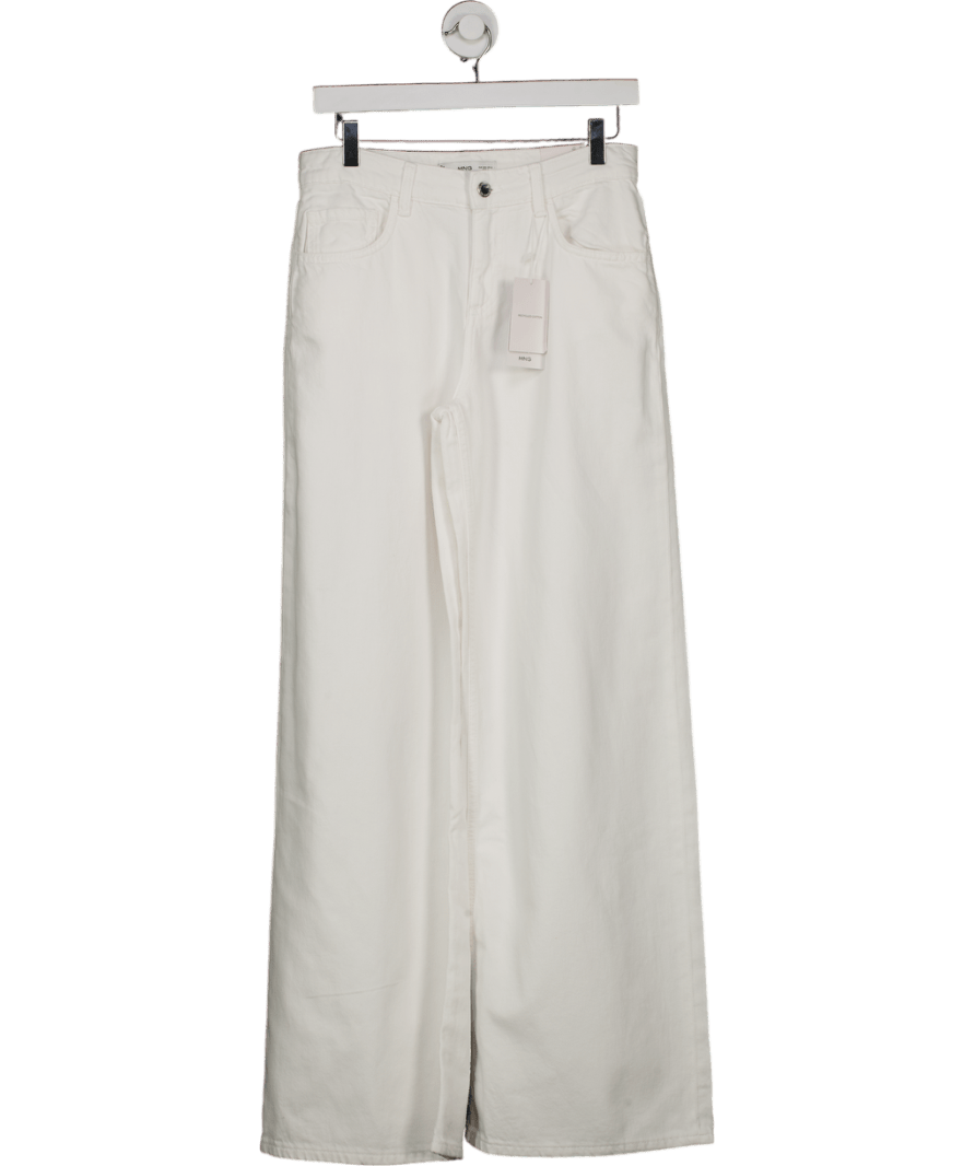 MANGO White Low Waist Wide Leg Jeans UK 6 - Reliked