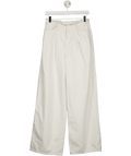 MANGO White Maddy Frayed Waist Wide Leg Jeans UK S - Reliked