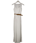 MANGO White Pleat Front Structured Jumpsuit With Belt UK XS - Reliked
