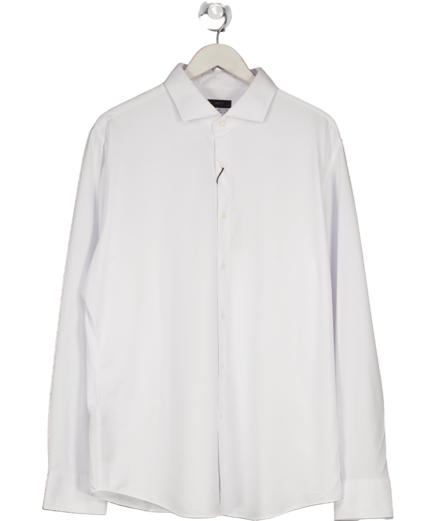 MANGO White Slim Fit Cotton Suit Shirt UK XXL - Reliked
