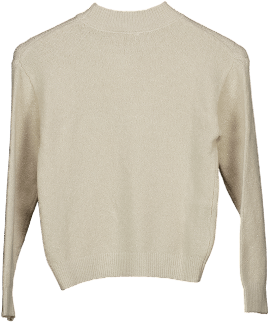 MANGO White Sparkle Knitted Sweater With Perkins Neck 9 - 10 Years - Reliked