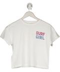 MANGO White "surf Girl" Embossed Cotton T-shirt 11 Years - Reliked