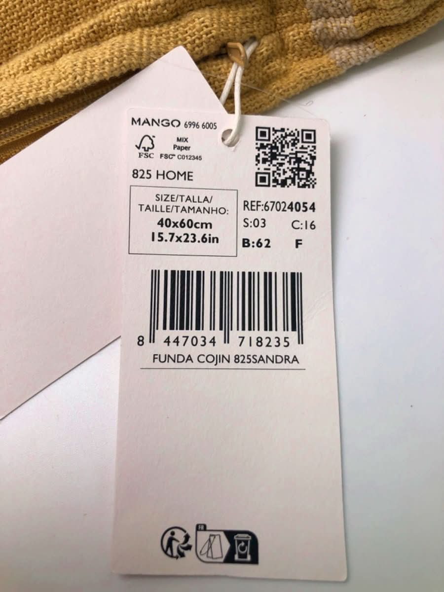 Mango Yellow Sandra Cushion Case 40x60cm - Reliked