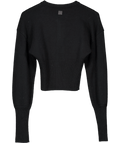 maniere de voir Black Knitted Cinch Waist Chrome Button Cardigan UK XS - Reliked