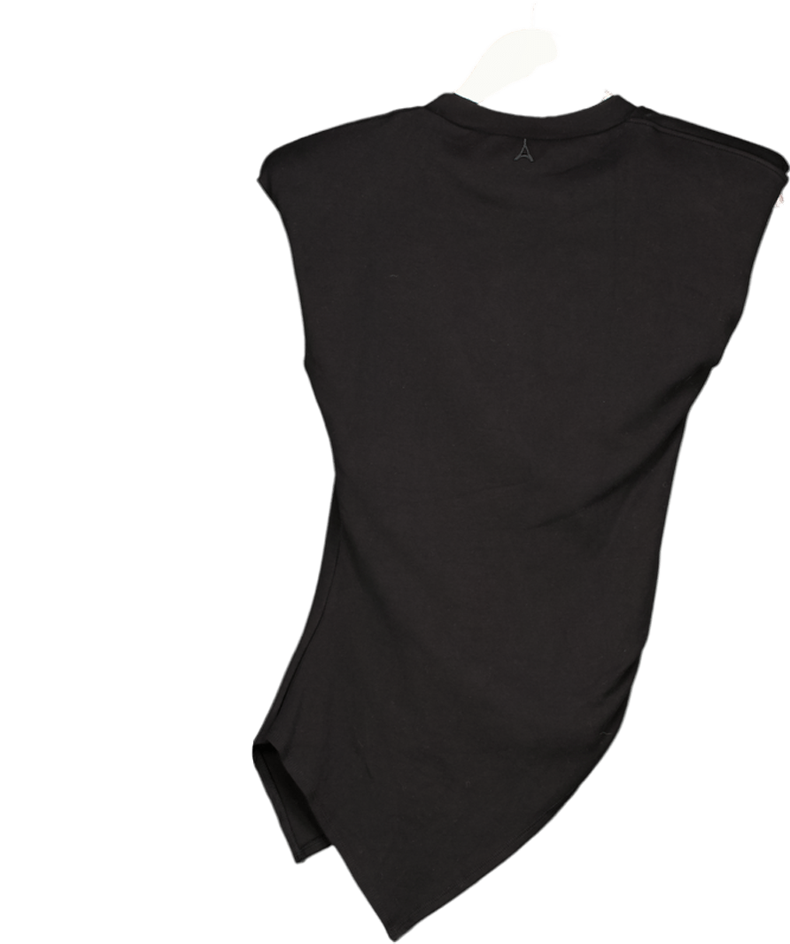 maniere de voir Black Wide Shoulder Ruched Waist Top UK 8 - Reliked