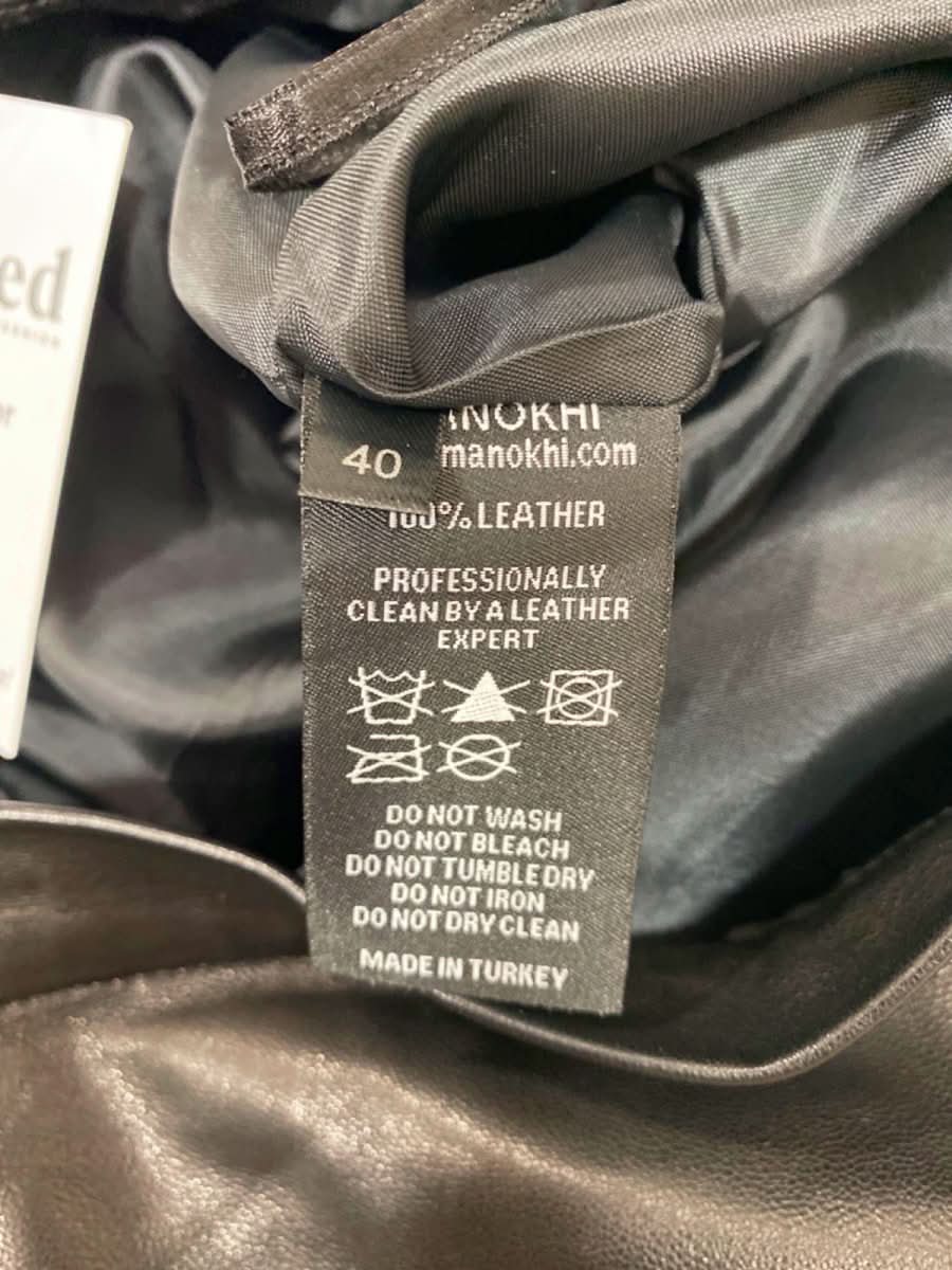 Manokhi Black Leather Skirt Size EU40 UK 12 - Reliked