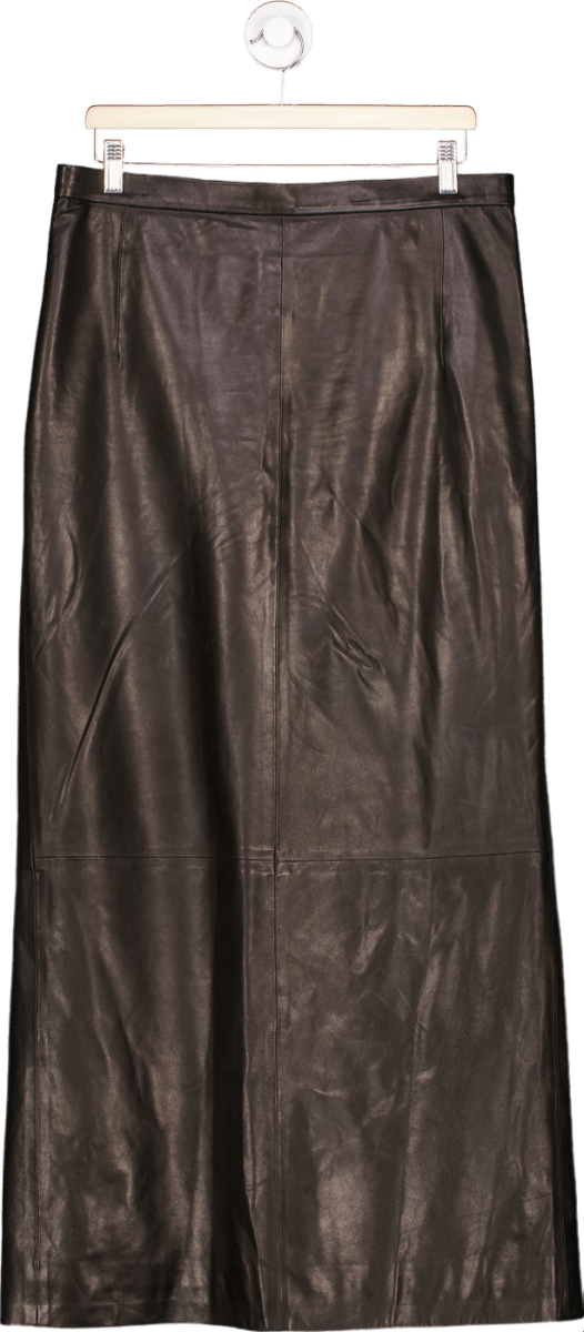 Manokhi Black Leather Skirt Size EU40 UK 12 - Reliked