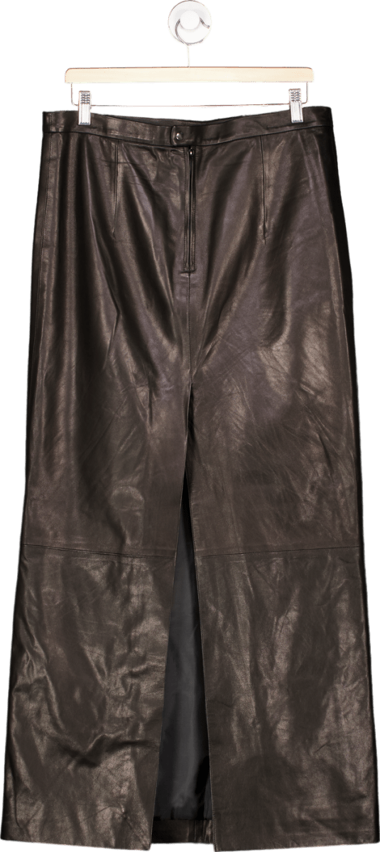 Manokhi Black Leather Skirt Size EU40 UK 12 - Reliked