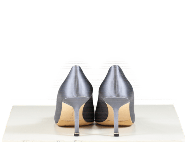 Manolo Blahnik Hangisi 70 Grey Satin Jewel Buckle Pumps UK 5 EU 38 👠 - Reliked