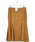 Marbu Brown Vintage Style Suede Skirt UK S - Reliked