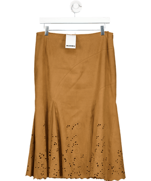 Marbu Brown Vintage Style Suede Skirt UK S