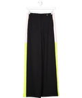 MARC CAIN Black Jersey Trousers With Pink & Yellow Side Stripe UK 8 - Reliked