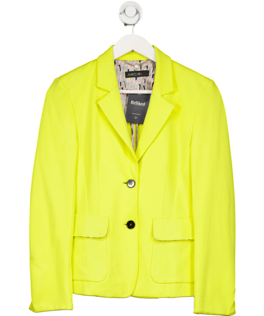 MARC CAIN Yellow Single Breasted Blazer N2 UK 10 - Reliked