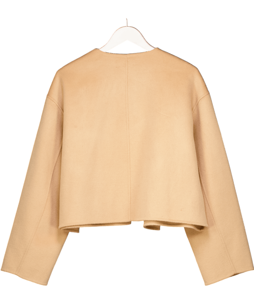 Marcela London Beige Lana Cropped Wool Jacket Camel UK S/M - Reliked