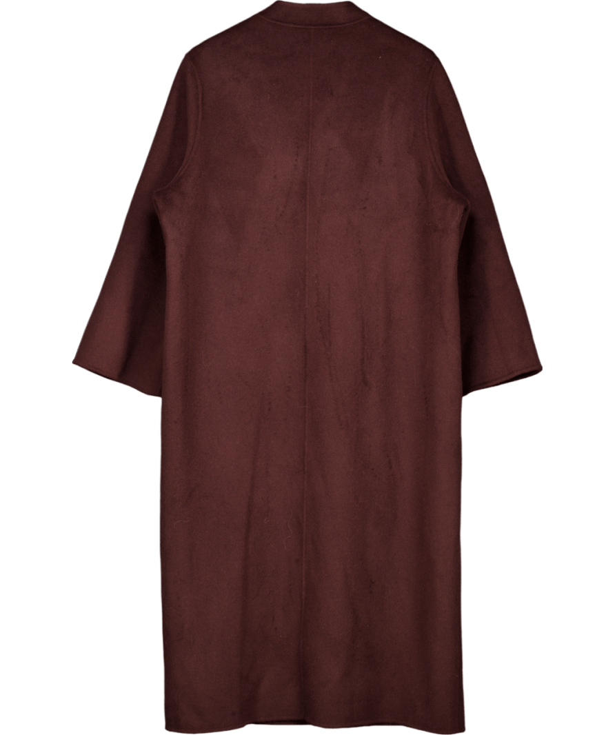 Marcela London Chocolate Brown Oversize Edge To Edge 100% Wool Coat One Size - Reliked