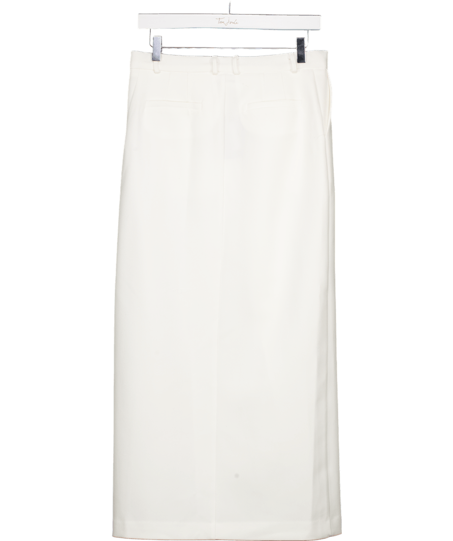 Marcela London Cream Ettie Asymmetrical Slit Pencil Skirt UK S - Reliked