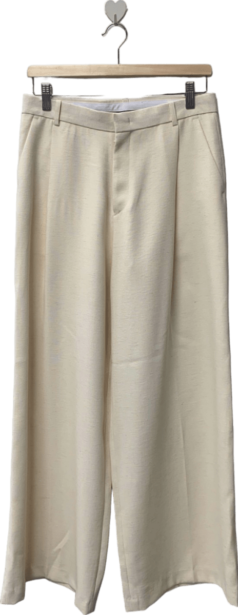 MARCÉLA London Cream Wide Leg Trousers UK 8 - Reliked