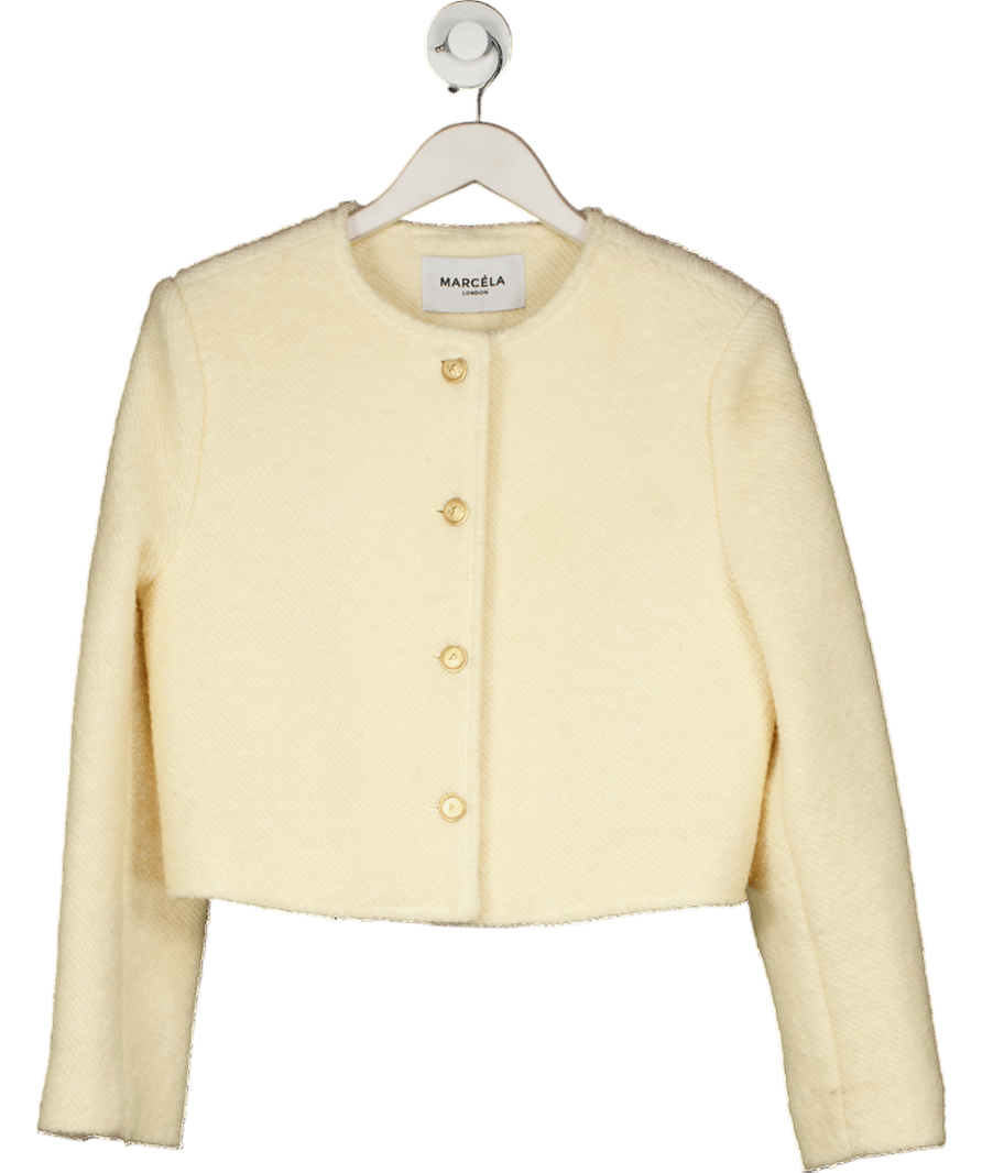 Marcela London Cream Wool Tweed Jacket Cashew UK S/M - Reliked