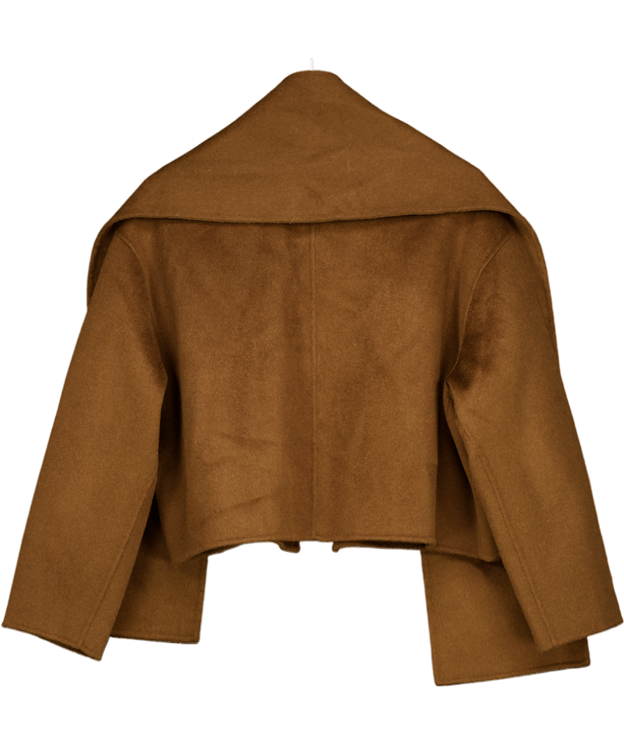 MARCELA LONDON Tol Wool Jacket With Scarf Chocolate Brown UK S/M - Reliked