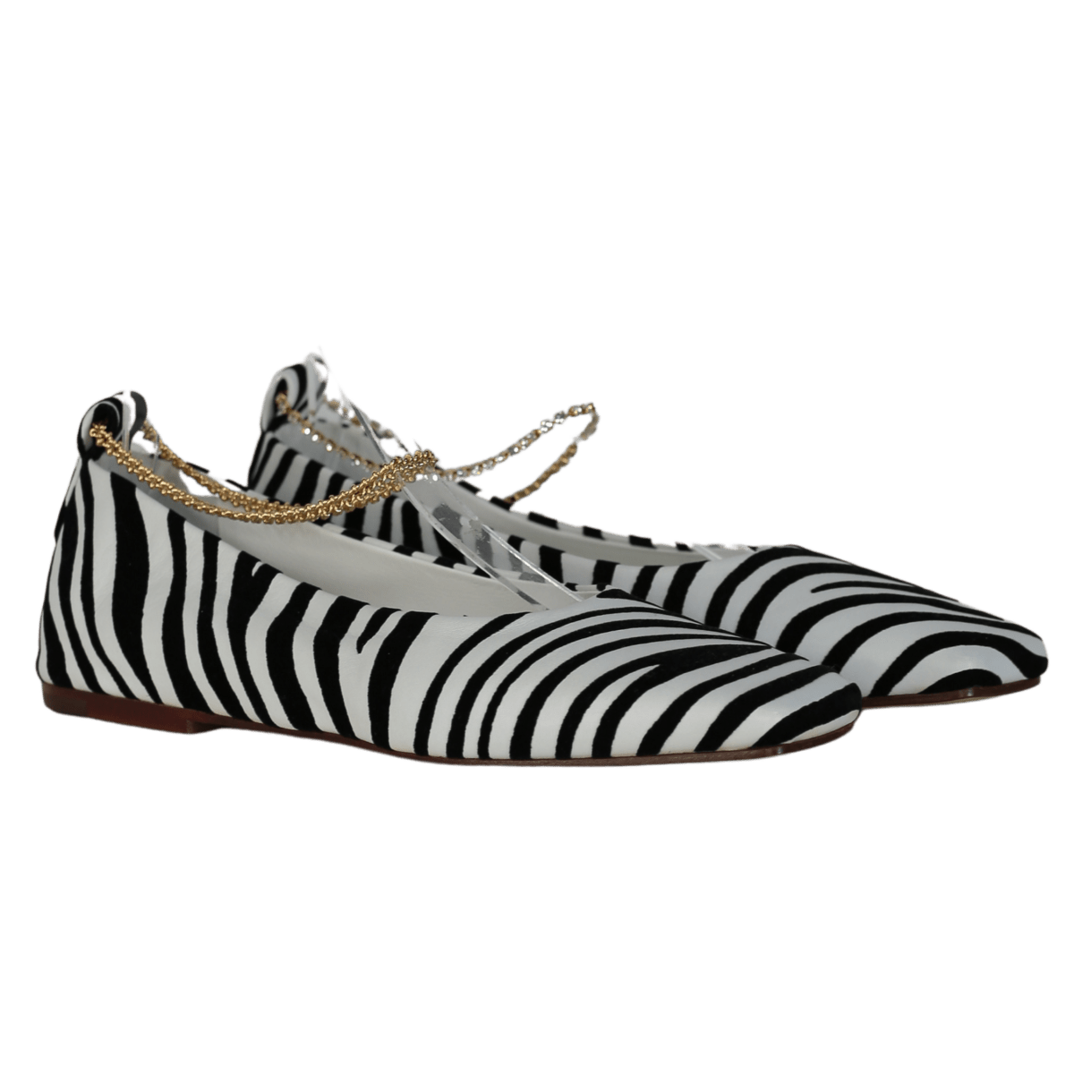 MARIA LUCA Black / White Zebra - print Augusta Ballerina UK 5 EU 38 👠 - Reliked