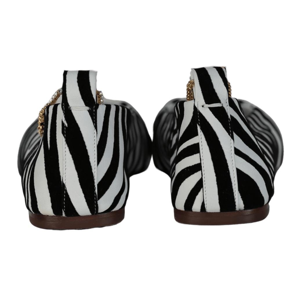 MARIA LUCA Black / White Zebra - print Augusta Ballerina UK 5 EU 38 👠 - Reliked