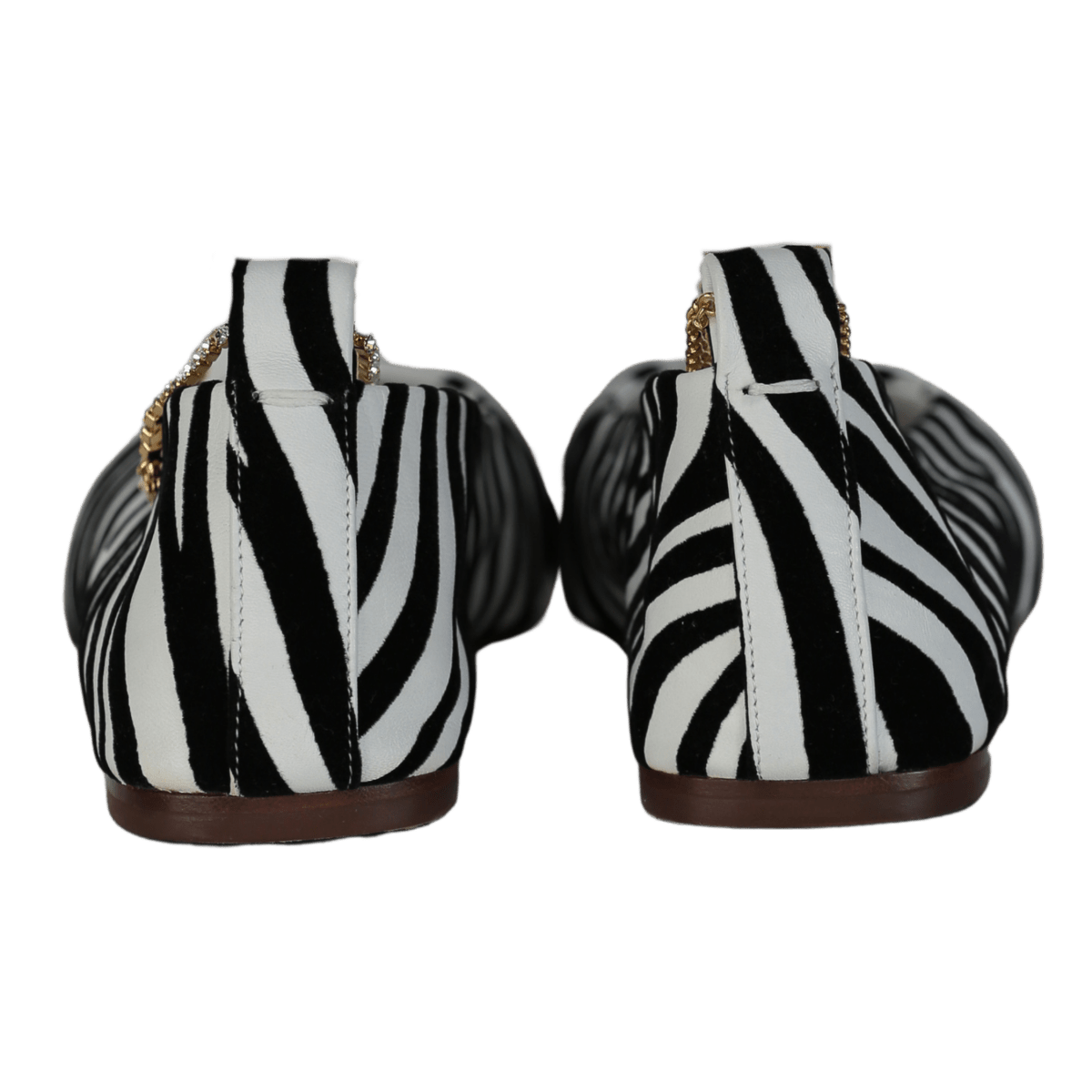 MARIA LUCA Black / White Zebra - print Augusta Ballerina UK 5 EU 38 👠 - Reliked