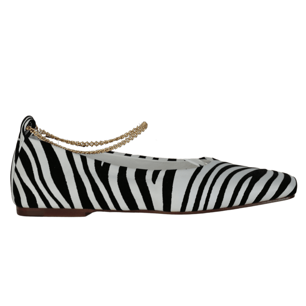 MARIA LUCA Black / White Zebra - print Augusta Ballerina UK 5 EU 38 👠 - Reliked