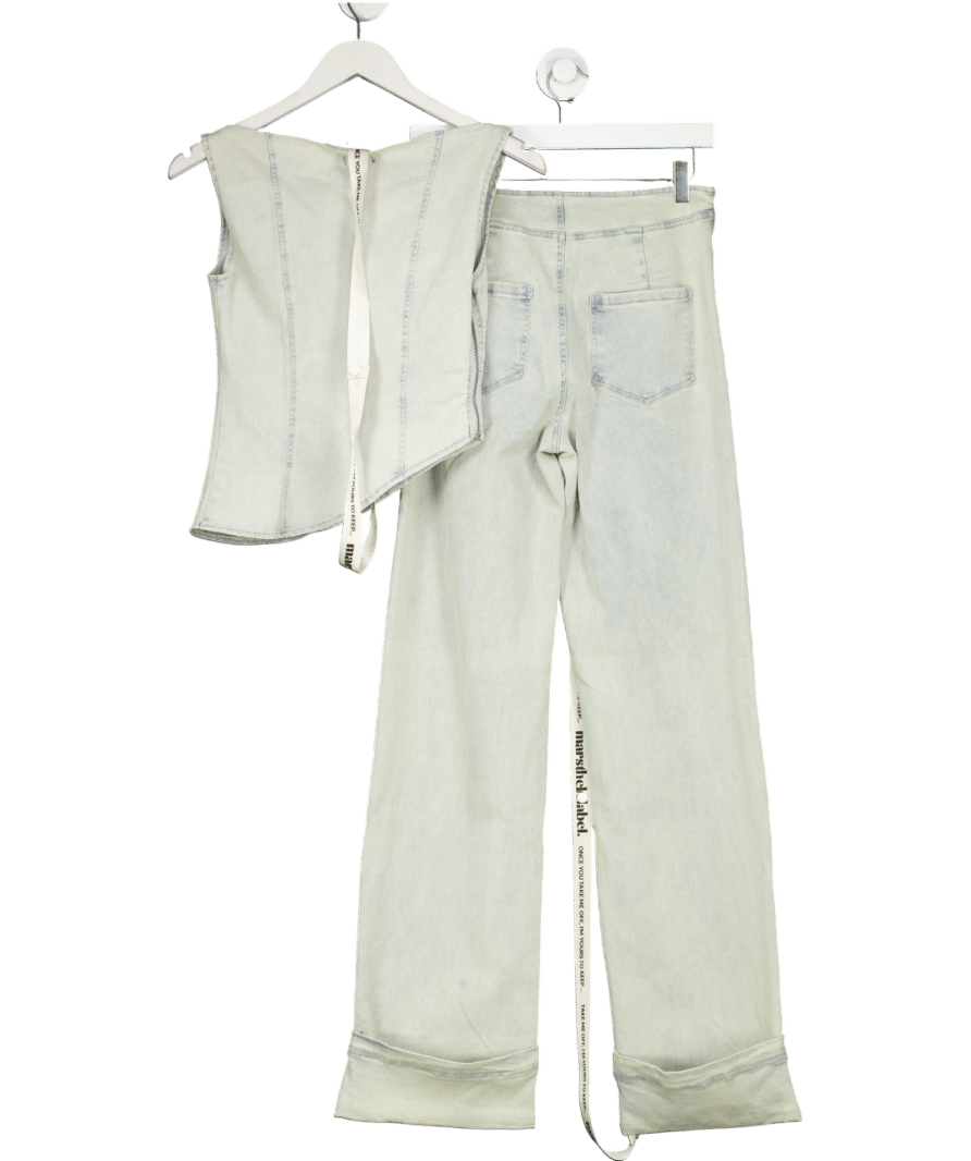 Mars the Label 2 - piece Washed Blue Mika Top And Jeans Set UK 8 - Reliked