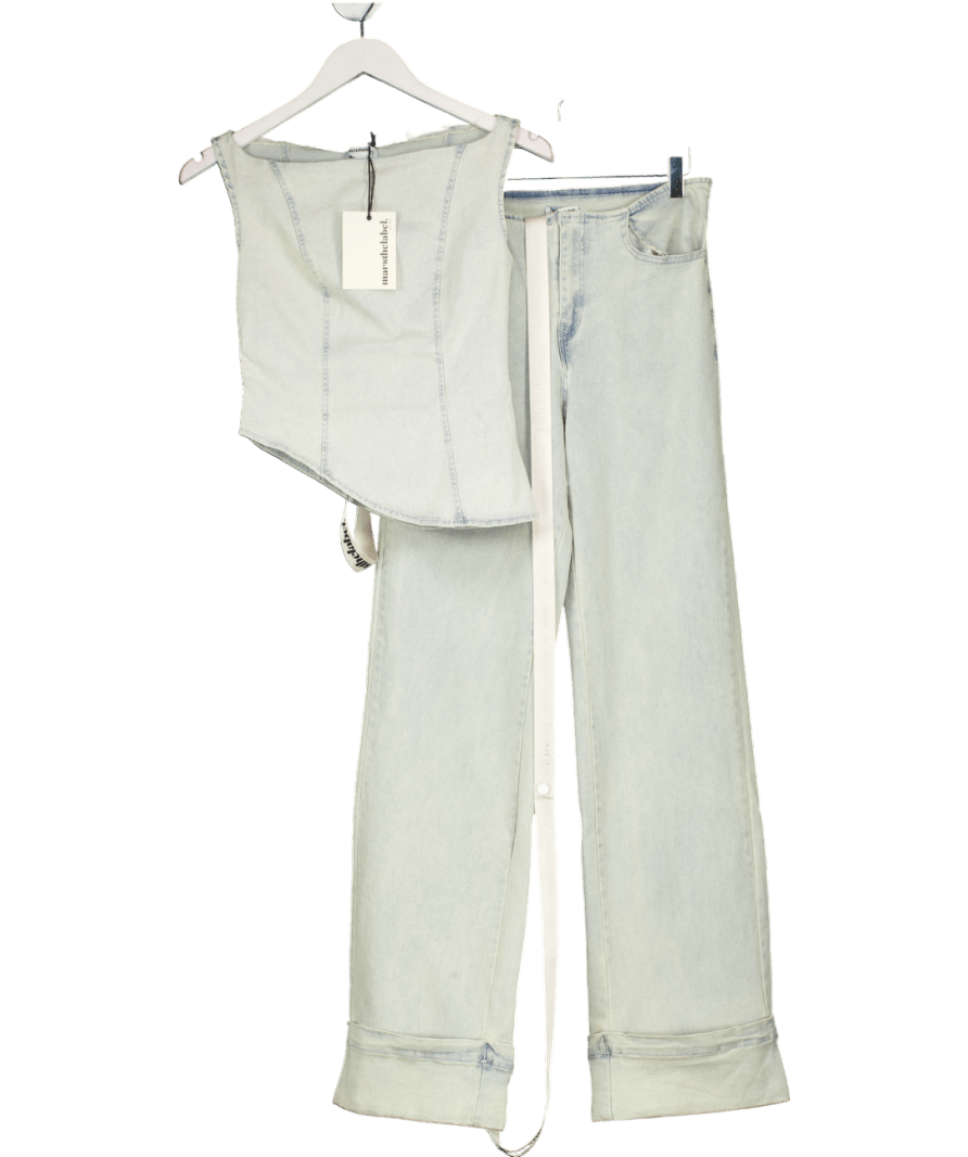 Mars the Label 2 - piece Washed Blue Mika Top And Jeans Set UK 8 - Reliked