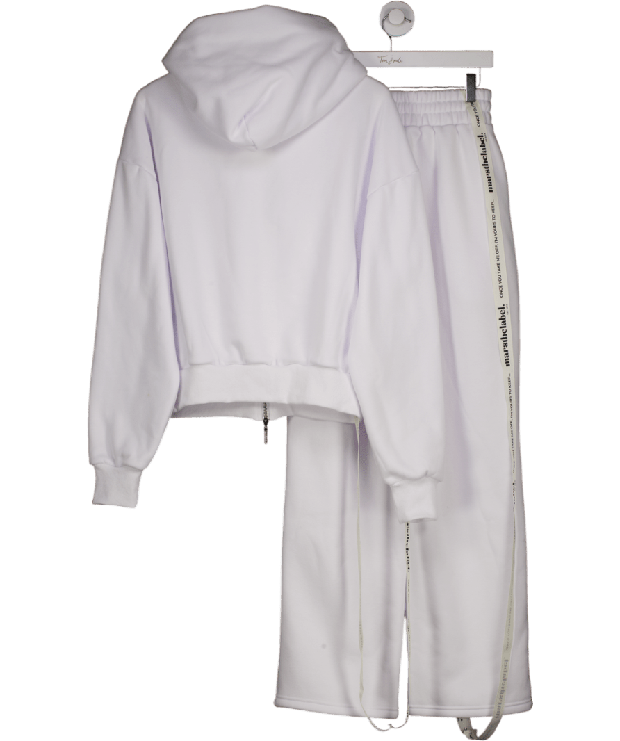 Mars the Label 2 - piece White Classic Zip Hoodie And Joggers Set UK S - Reliked
