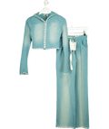 Mars the Label Blue 2 - piece Trim Detail Wash Zip Hoodie And Jogger Set UK S - Reliked