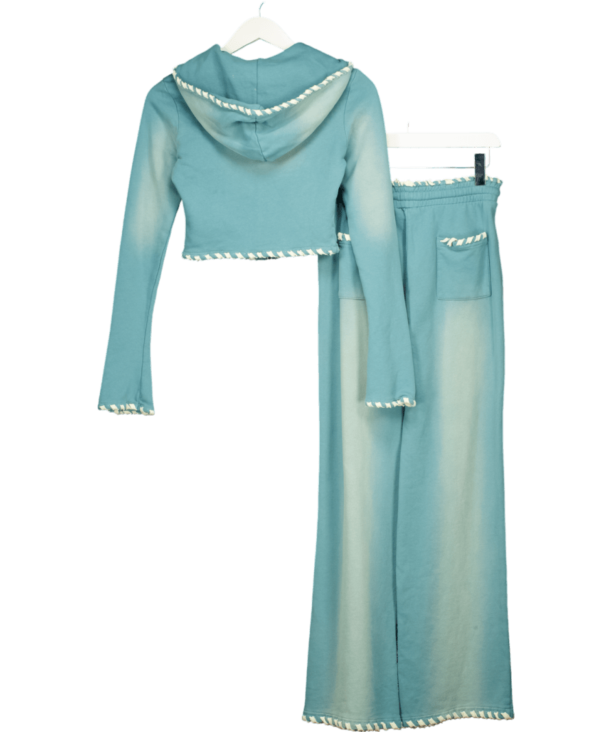 Mars the Label Blue 2 - piece Trim Detail Wash Zip Hoodie And Jogger Set UK S - Reliked