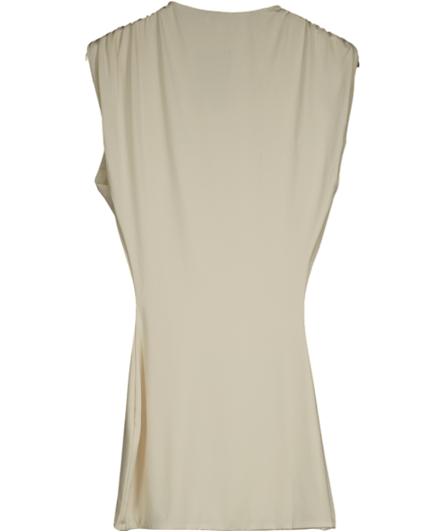 Mars the Label Cream Sleeveless Ruched Shoulder Mini Dress UK 8 - Reliked