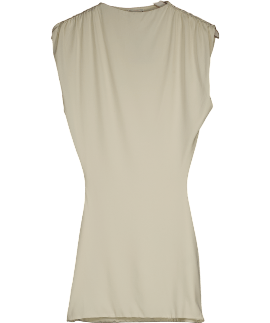 Mars the Label Cream Sleeveless Ruched Shoulder Mini Dress UK 8 - Reliked