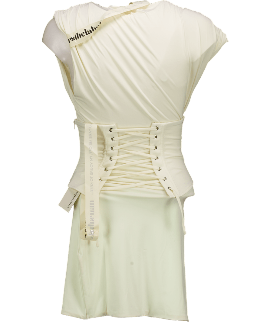 Mars the Label Cream The Sandra Mini Dress In Cream. UK 8 - Reliked