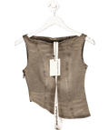 Mars the Label Mika Brown Wash Denim Boat Neck Top UK 8 - Reliked