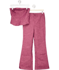 Mars the Label Purple Faux Leather Bandeau Corset Top And Wide Leg Trousers UK 8 - Reliked