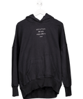 MASON NEWMAN Black Oversized Slogan Hoodie UK M - Reliked